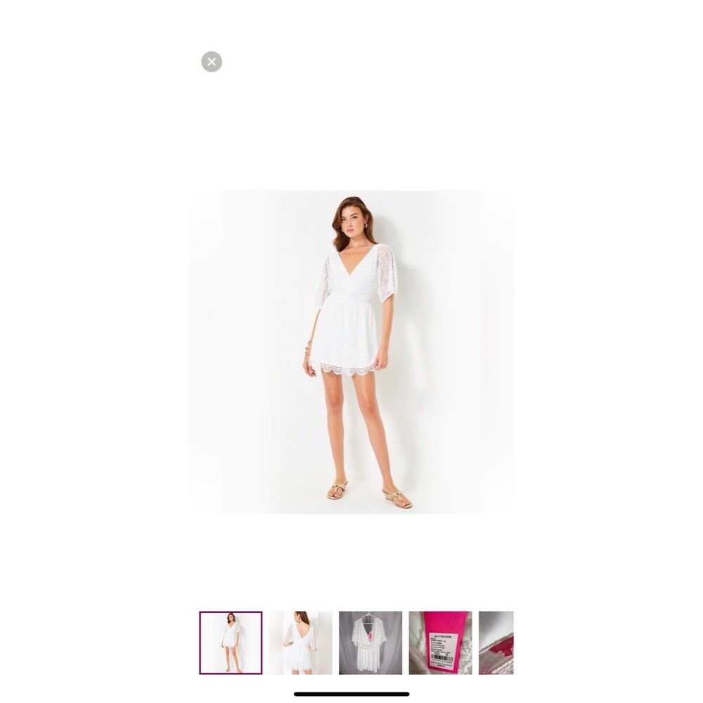 Lilly Pulitzer Parigi Skort Romper Size M Resort White Scalloped Lace Beach NWT - Picture 3 of 15